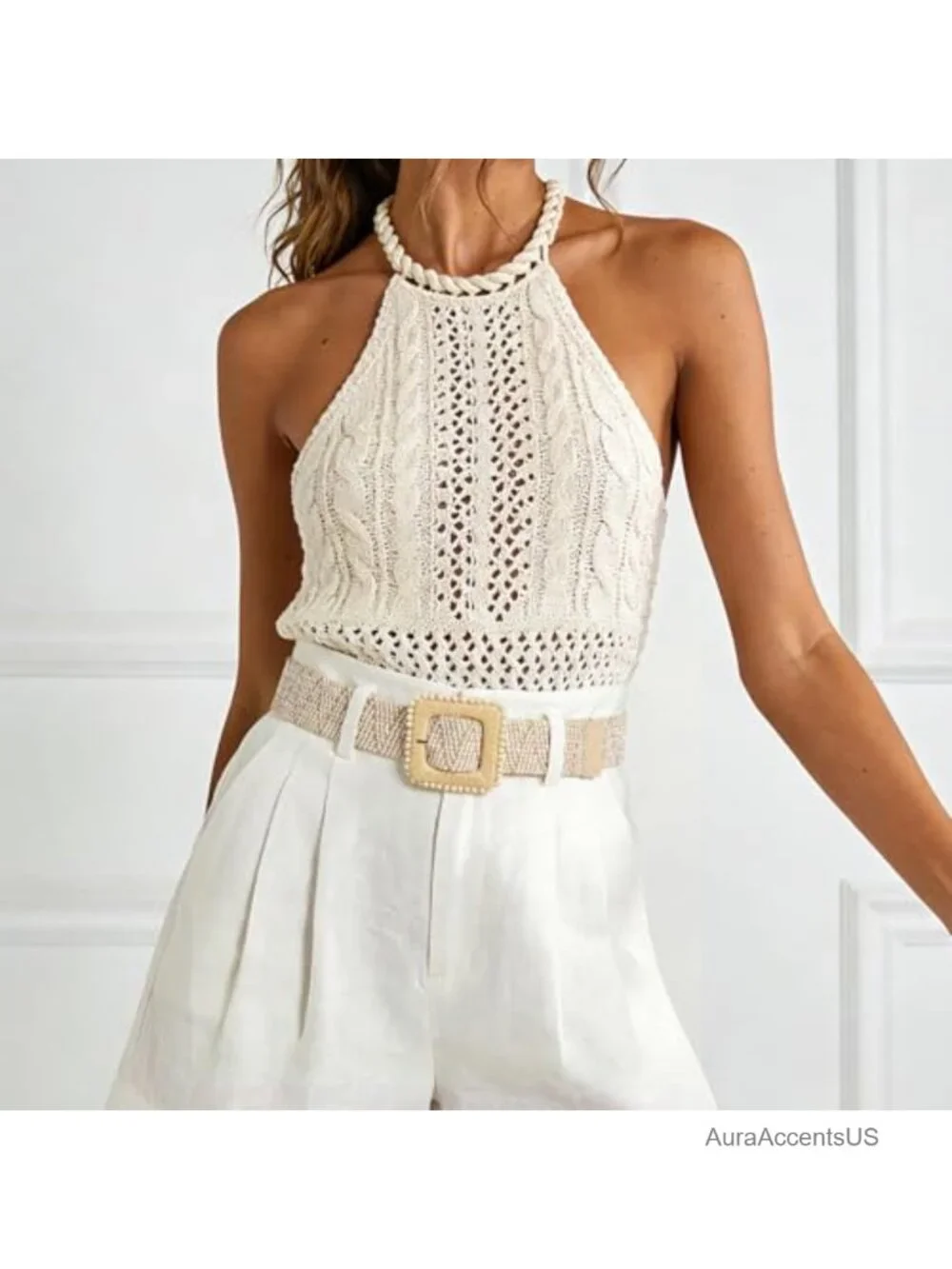 3 Pack Straw Woven Elastic Stretch Belts for Women Dress Fashion Boho Braided